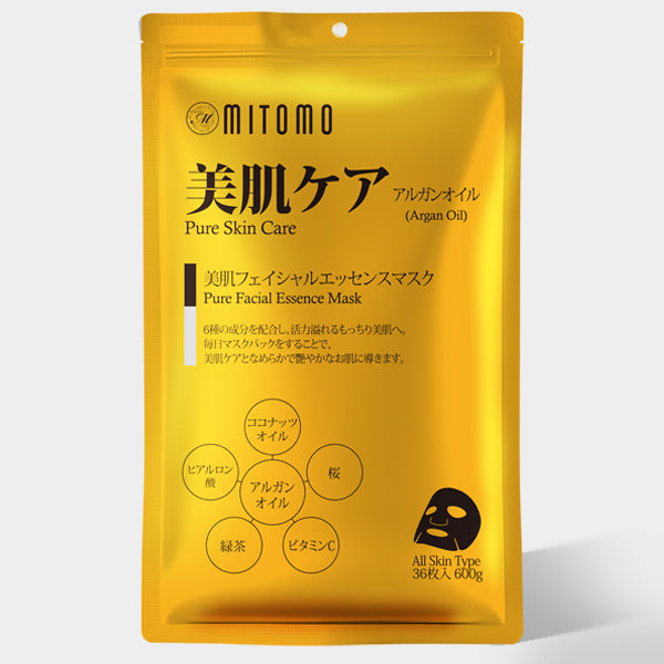 Mitomo Japan Argan Oil Pure Care Facial Essence Mask 36 PCS/Pack MT101-E-5