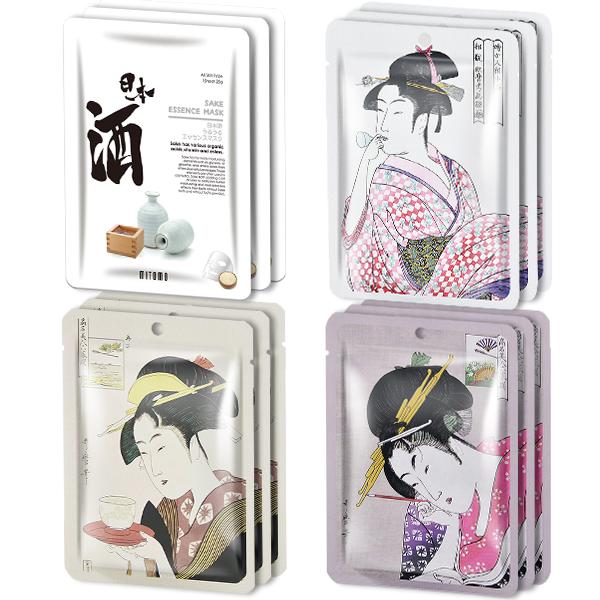 [TKJP00512-02-012]MITOMO Type B [JP UKIYOE trial set 12 sheets] Beautiful skin face mask - Made in Japan - Reward yourself, moisturize your skin.