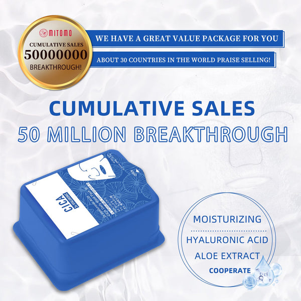 NEW! Popular in JAPAN, 3x Hyaluronic Acid + CICA Daily Facial Mask Pack (31 sheets) [CC001-B-360]