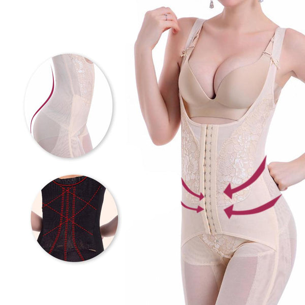 [MPFA00016] MEIPENG Bodysuit Suit Women Slimming Body Shape Floral Lace Wide Straps Hooks Tummy Control
