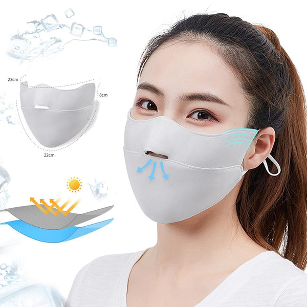 [MPHA00004] MEIPENG Ice Silk Face Mask for Women in Summer Sunscreen UV Proof Breathable Mask