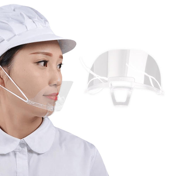 【MPHA00021】MEIPENG Catering chef Hotel transparent mask thickened PS material food grade smile plastic mask