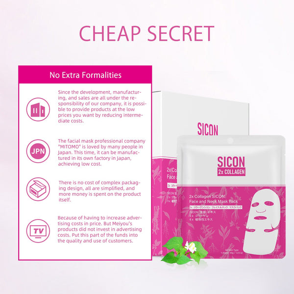 NEW! Popular in JAPAN 2x Collagen + DOKUDAMI Face and Neck Mask Pack [DD001-A-035]