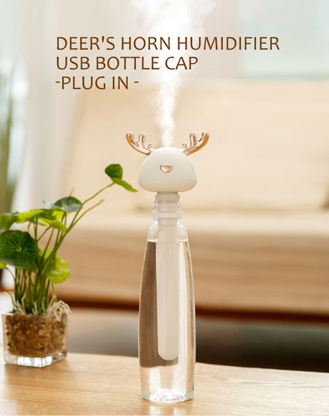 [MPEA00009] MEIPENG Deer's horn humidifier USB bottle cap plug in portable ins Xiaomeng home office water bottle humidifier