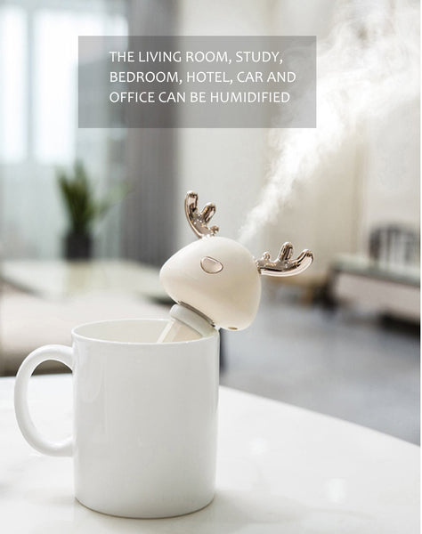 [MPEA00009] MEIPENG Deer's horn humidifier USB bottle cap plug in portable ins Xiaomeng home office water bottle humidifier