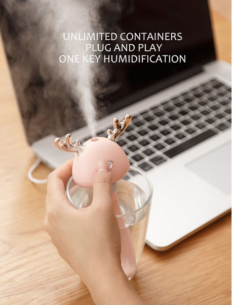 [MPEA00009] MEIPENG Deer's horn humidifier USB bottle cap plug in portable ins Xiaomeng home office water bottle humidifier