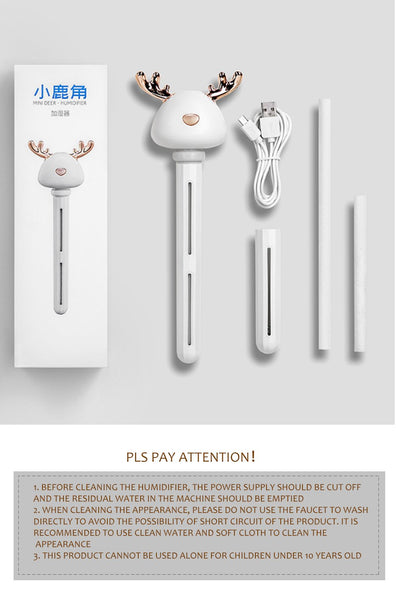 [MPEA00009] MEIPENG Deer's horn humidifier USB bottle cap plug in portable ins Xiaomeng home office water bottle humidifier