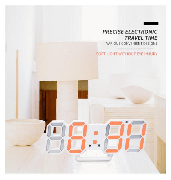 [MPEA00011] MEIPENG Korean 3dled digital clock living room wall clock new electronic clock alarm clock 3D stereo clock