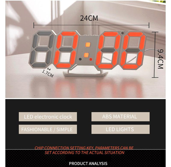 [MPEA00011] MEIPENG Korean 3dled digital clock living room wall clock new electronic clock alarm clock 3D stereo clock