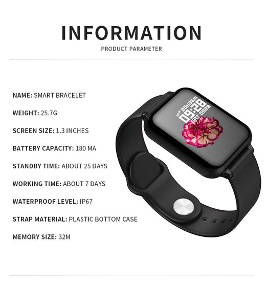 [MPEA00005] MEIPENG Quick selling popular B57 color screen smart Bracelet 1.3 inch large screen blood pressure heart rate multi exercise mode waterproof Bracelet
