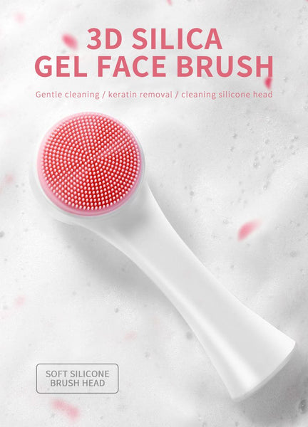 [MPTA00028] MEIPENG 3D silica gel face brush hand cleaning brush facial cleaner soft hair on both sides black