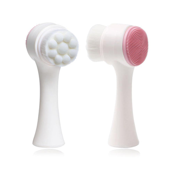 [MPTA00028] MEIPENG 3D silica gel face brush hand cleaning brush facial cleaner soft hair on both sides black
