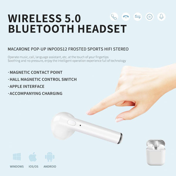 【MPEA00003】MEIPENG Request timedout. Macarone pop-up inpods12 frosted sports hifi stereo wireless 5.0 Bluetooth headset