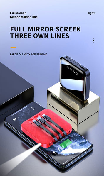 【MPEA00004】MEIPENG New power bank Mini self-contained line three wire large capacity digital display mobile power supply