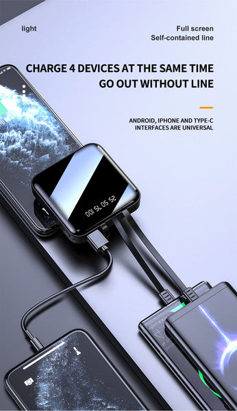 【MPEA00004】MEIPENG New power bank Mini self-contained line three wire large capacity digital display mobile power supply