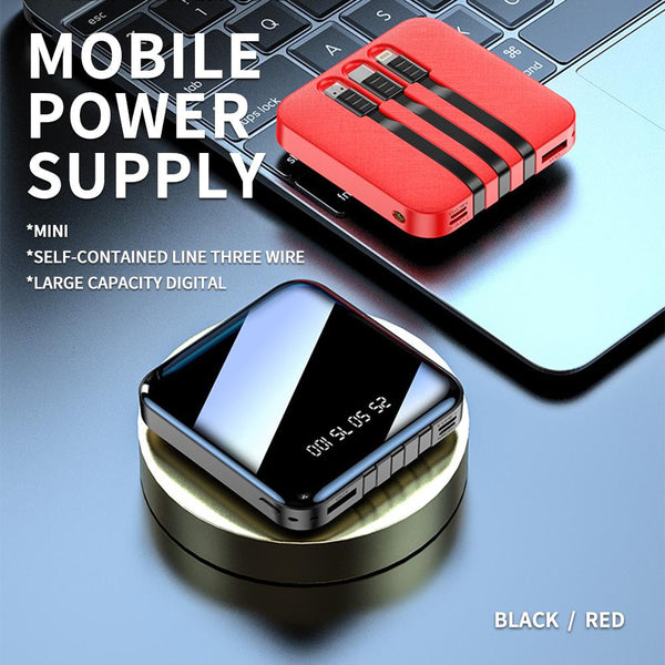 【MPEA00004】MEIPENG New power bank Mini self-contained line three wire large capacity digital display mobile power supply