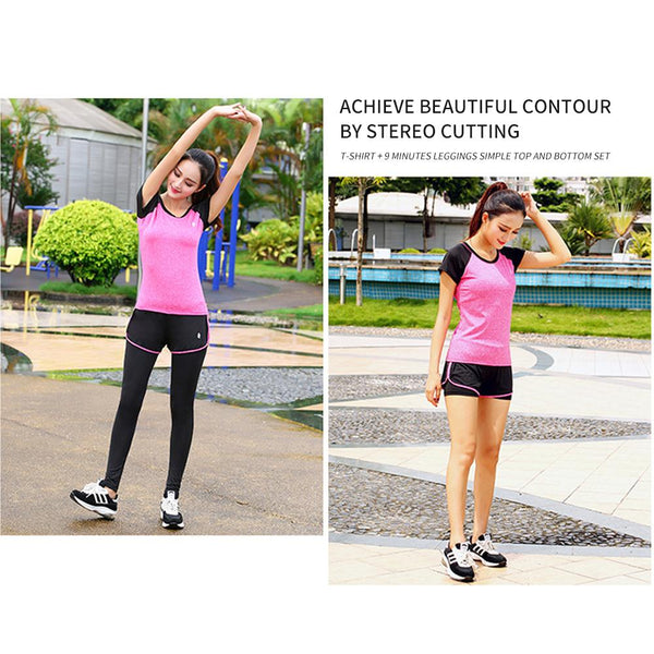 [MPFA00004] MEIPENG yoga wear suit  women spring and summer new style loose short-sleeved quick-drying clothes gym professional running sports suit women
