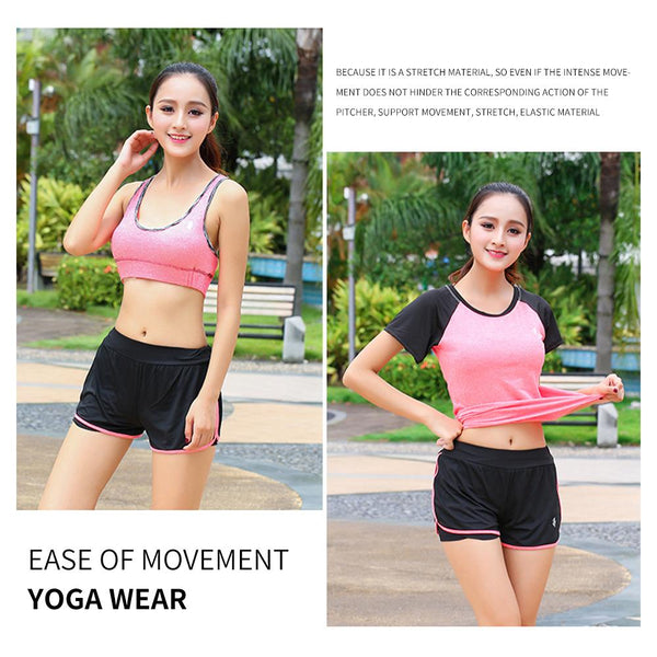 [MPFA00004] MEIPENG yoga wear suit  women spring and summer new style loose short-sleeved quick-drying clothes gym professional running sports suit women