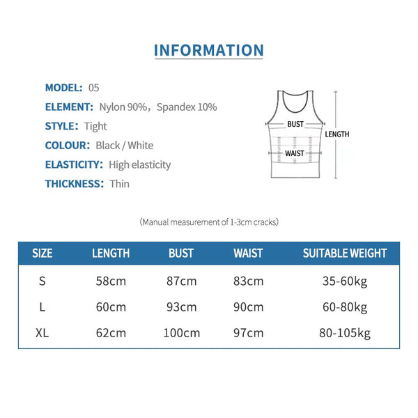 [MPFA00010] MEIPENG Men Slimming Body Shaper Tummy Control Corset Vest Compression Elastic Tank Top