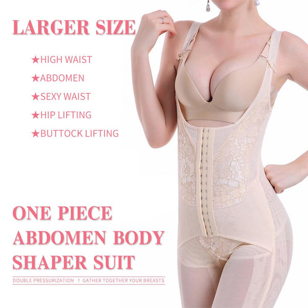 [MPFA00016] MEIPENG Bodysuit Suit Women Slimming Body Shape Floral Lace Wide Straps Hooks Tummy Control