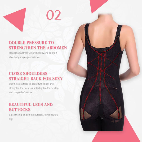 [MPFA00016] MEIPENG Bodysuit Suit Women Slimming Body Shape Floral Lace Wide Straps Hooks Tummy Control
