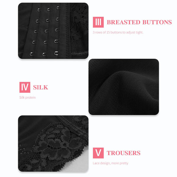 [MPFA00016] MEIPENG Bodysuit Suit Women Slimming Body Shape Floral Lace Wide Straps Hooks Tummy Control
