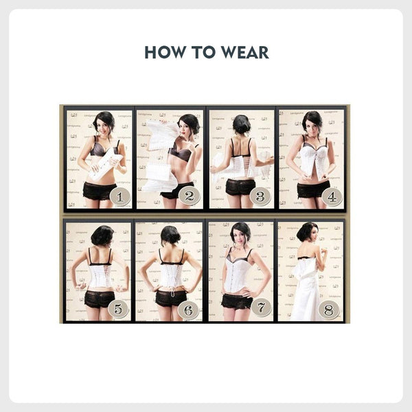 [MPFA00020] MEIPENG 26 Double Steel Boned Waist Training Black Satin Underbust Shaper Corset