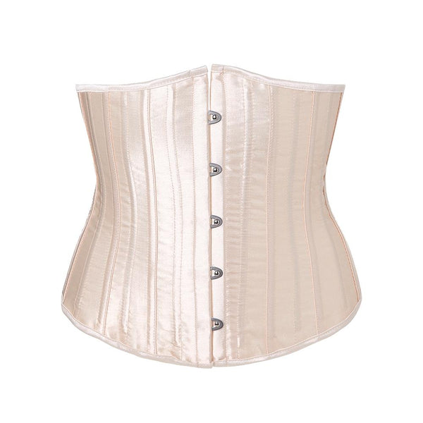 [MPFA00020] MEIPENG 26 Double Steel Boned Waist Training Black Satin Underbust Shaper Corset