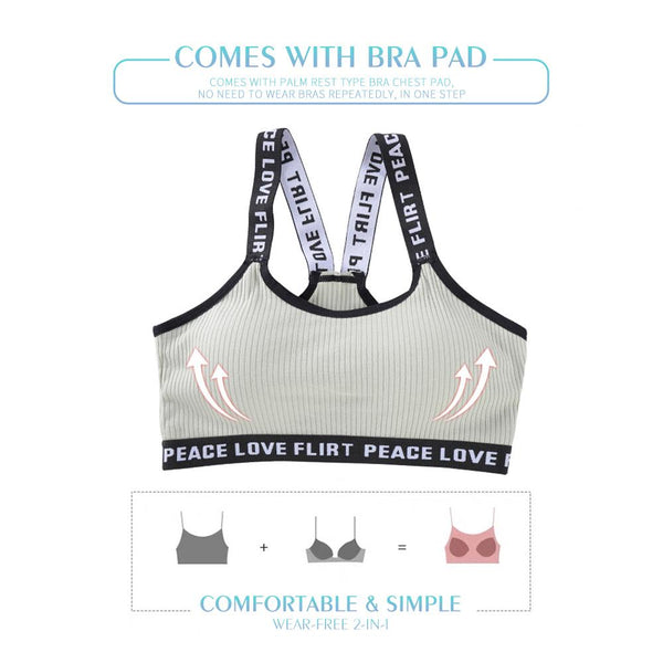 [MPFA00025] MEIPENG Japanese and Korean women's underwear set with no steel ring threaded bra for fitness yoga girls