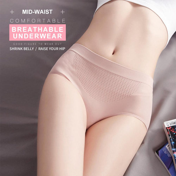 [MPFA00030] MEIPENG Explosive mid-waist warm palace honeycomb panties women's cotton crotch, abdomen, buttocks, honeycomb seamless women's briefs