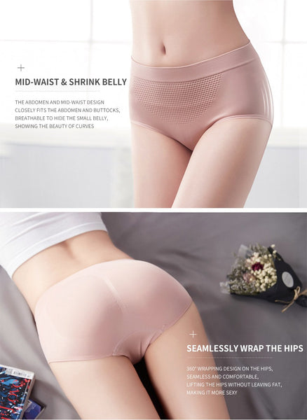 [MPFA00030] MEIPENG Explosive mid-waist warm palace honeycomb panties women's cotton crotch, abdomen, buttocks, honeycomb seamless women's briefs