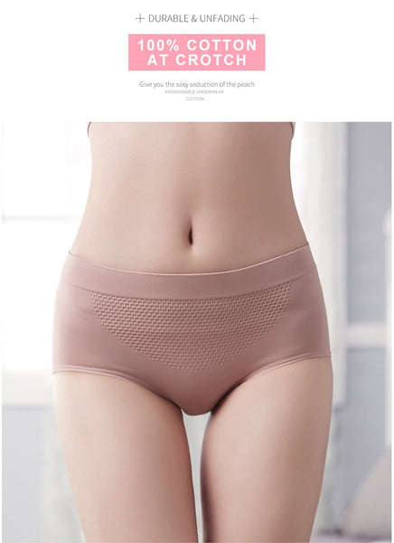 [MPFA00030] MEIPENG Explosive mid-waist warm palace honeycomb panties women's cotton crotch, abdomen, buttocks, honeycomb seamless women's briefs