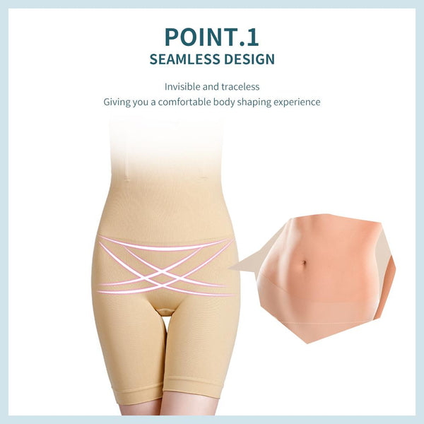【MPFA00034】MEIPENG Seamless women's postpartum high waisted flat angle waistband waist lifting arm beauty pants anti light bottoming safety pants