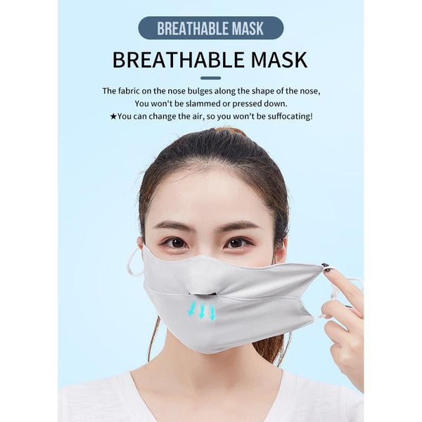 [MPHA00004] MEIPENG Ice Silk Face Mask for Women in Summer Sunscreen UV Proof Breathable Mask