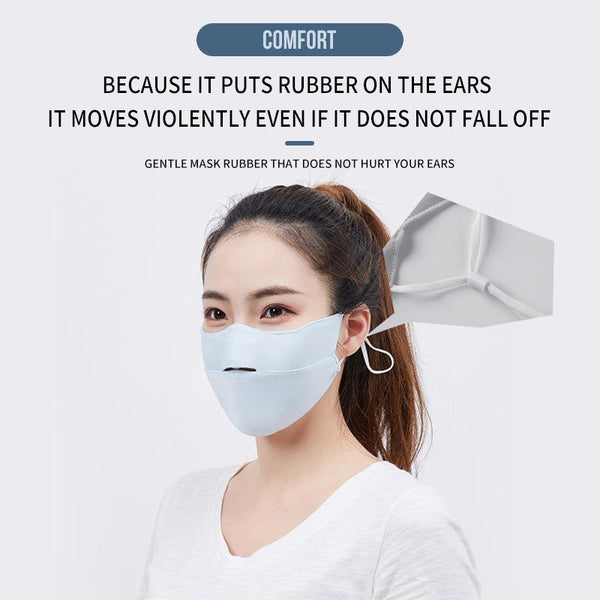 [MPHA00004] MEIPENG Ice Silk Face Mask for Women in Summer Sunscreen UV Proof Breathable Mask