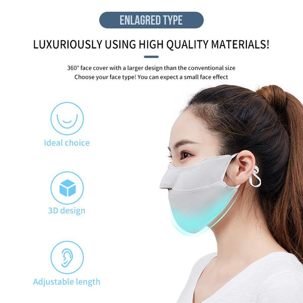 [MPHA00004] MEIPENG Ice Silk Face Mask for Women in Summer Sunscreen UV Proof Breathable Mask