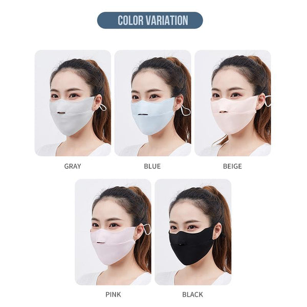 [MPHA00004] MEIPENG Ice Silk Face Mask for Women in Summer Sunscreen UV Proof Breathable Mask