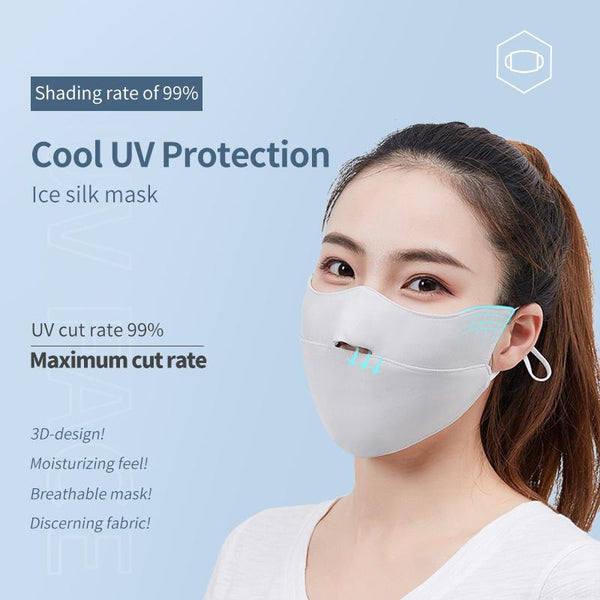 [MPHA00004] MEIPENG Ice Silk Face Mask for Women in Summer Sunscreen UV Proof Breathable Mask