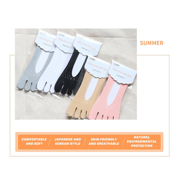 [MPHA00013] MEIPENG Women's five toe Socks Lot Cotton Invisible Ankle No Show Low Cut