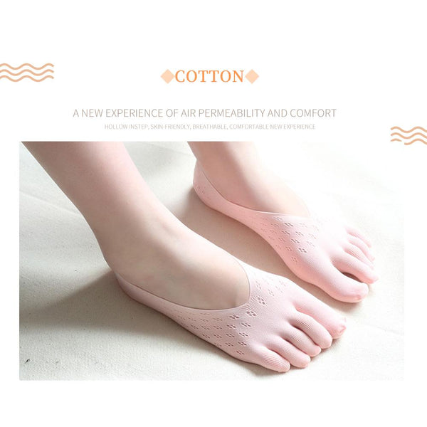 [MPHA00013] MEIPENG Women's five toe Socks Lot Cotton Invisible Ankle No Show Low Cut