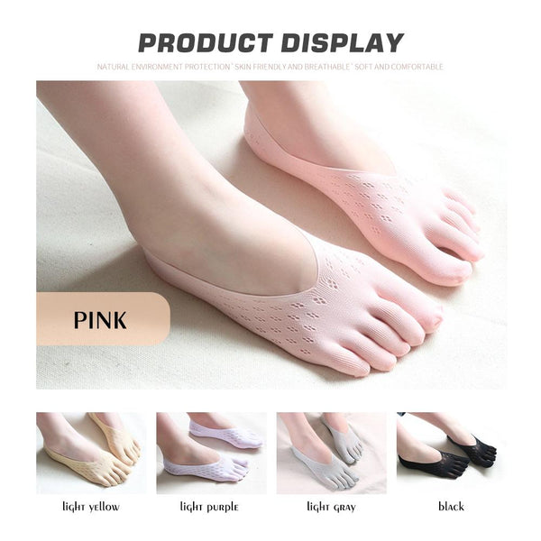 [MPHA00013] MEIPENG Women's five toe Socks Lot Cotton Invisible Ankle No Show Low Cut