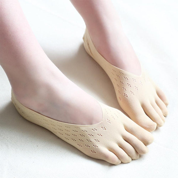 [MPHA00013] MEIPENG Women's five toe Socks Lot Cotton Invisible Ankle No Show Low Cut