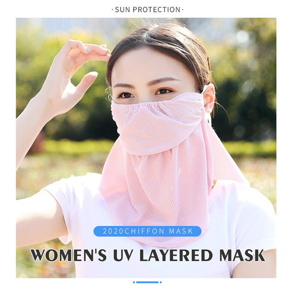 [MPHA00017] MEIPENG Women's UV Layered Mask-Sun Protective-2020 chiffon Mask