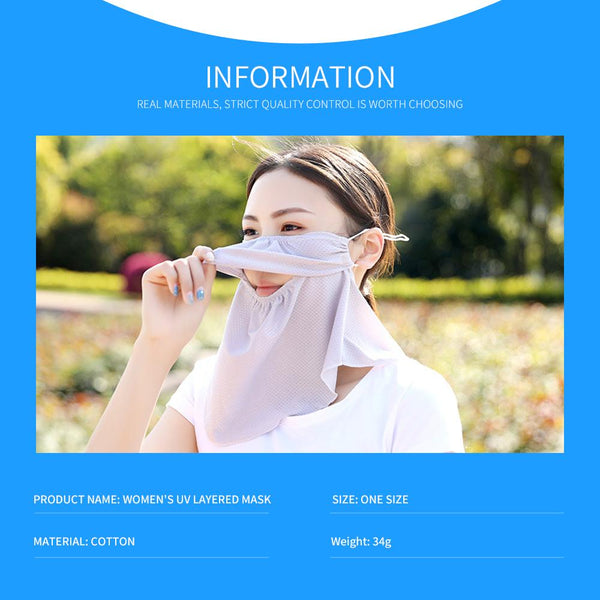 [MPHA00017] MEIPENG Women's UV Layered Mask-Sun Protective-2020 chiffon Mask