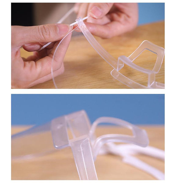 【MPHA00021】MEIPENG Catering chef Hotel transparent mask thickened PS material food grade smile plastic mask