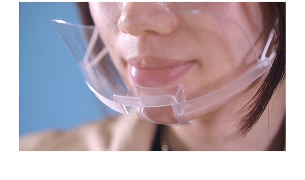 【MPHA00021】MEIPENG Catering chef Hotel transparent mask thickened PS material food grade smile plastic mask