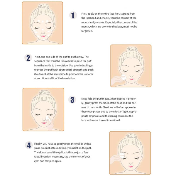 [MPTA00010] MEIPENG Air Cushion BB Cream Concealer Powder Puff Foundation Sponge Makeup Tool Round