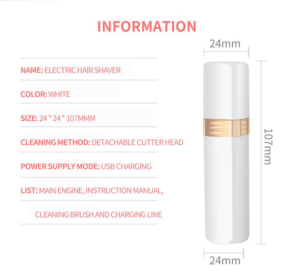 [MPTA00026] MEIPENG New lipstick shaver facial hair remover USB charging Mini shaver electric eyebrow shaver
