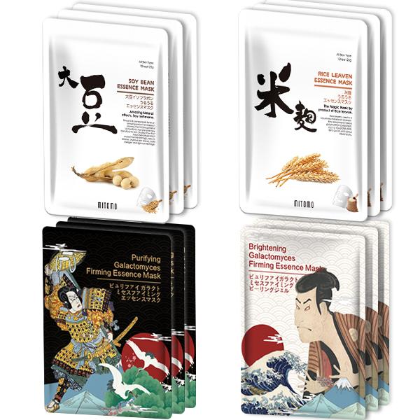 [TKJP00512-05-012]MITOMO Type E [JP UKIYOE trial set 12 sheets] Beautiful skin face mask - Made in Japan - Reward yourself, moisturize your skin.