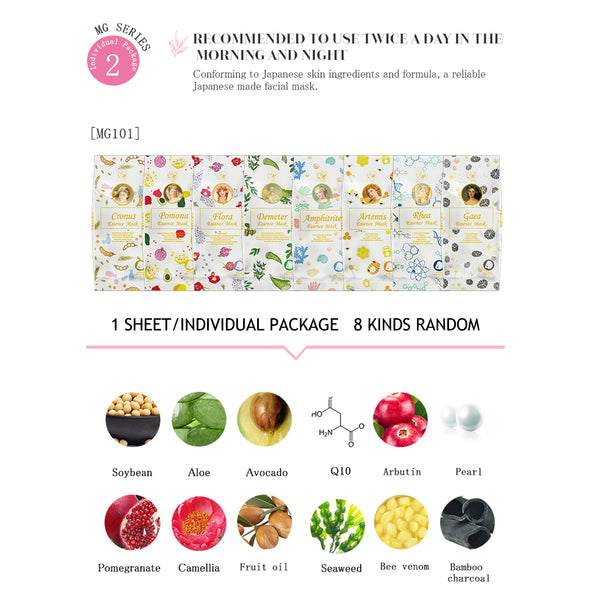 [LBMG000040] MITOMO MG Lucky Box Skincare Beauty Face Mask Sheet bundles-Made in Japan- Type:7 SKU- 40 pcs